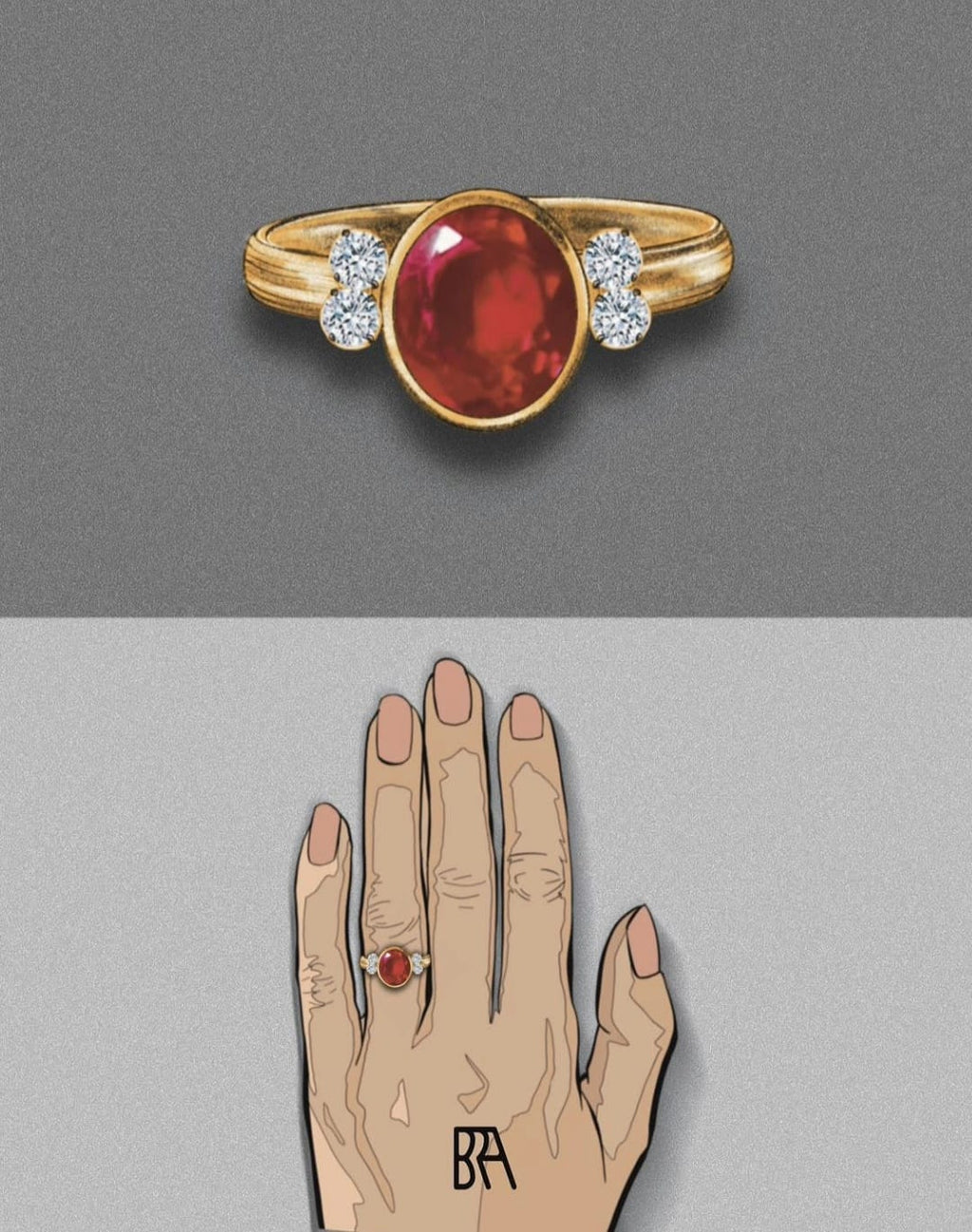 anello rubino